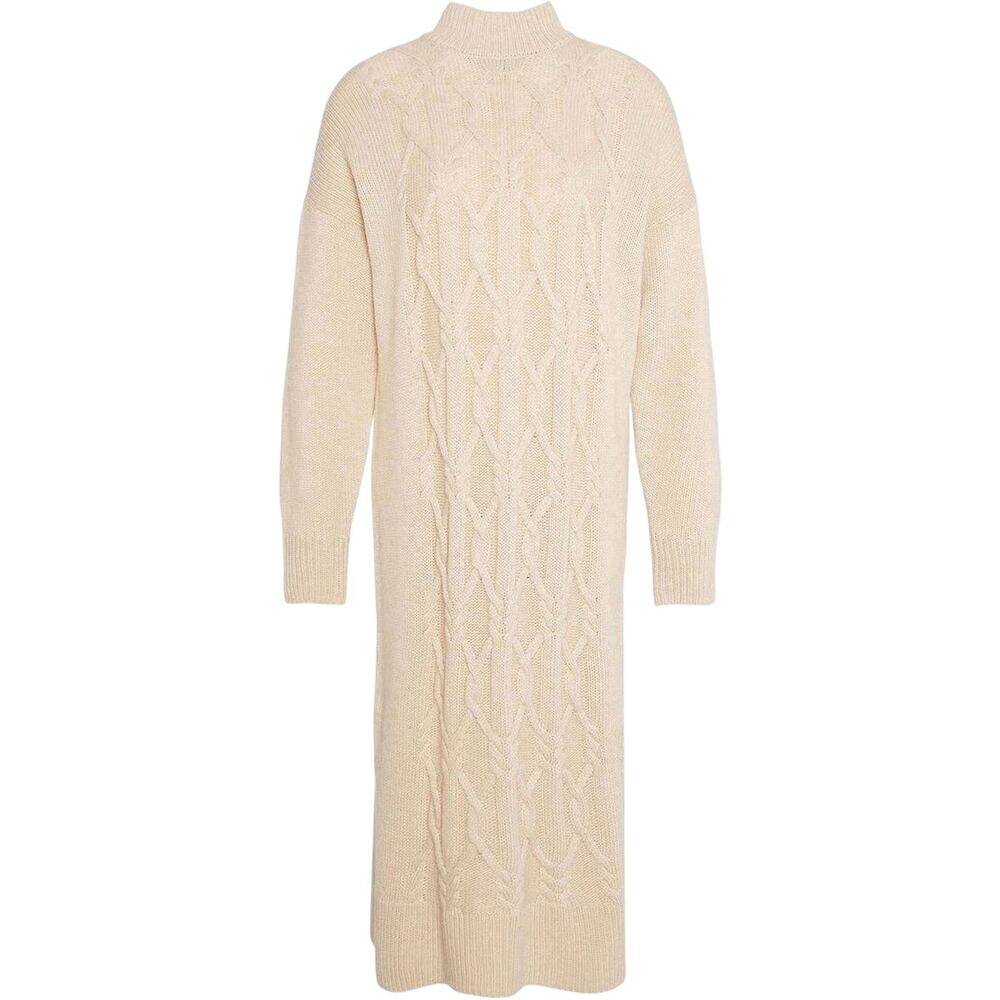Barbour NWT Elisha Long Dleeve Wool Blend Sweater Dress in White Pepper Size 12